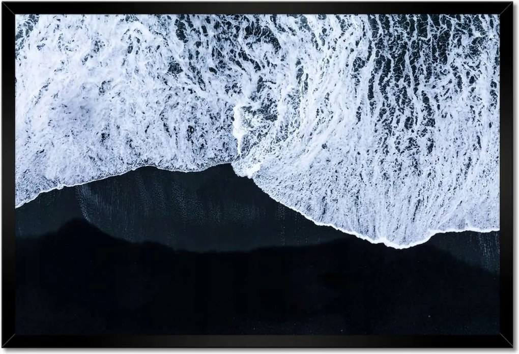 Poszterek keretben 60x40 Izland fekete tengerparttal