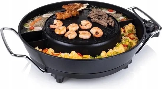 Elektromos grill koreai BBQ-hoz hot pot funkcióval 3L, 36cm Tristar