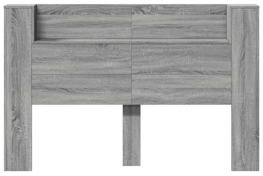szürke sonoma színű áthidalószekrény LED-ekkel 160x16,5x103,5cm