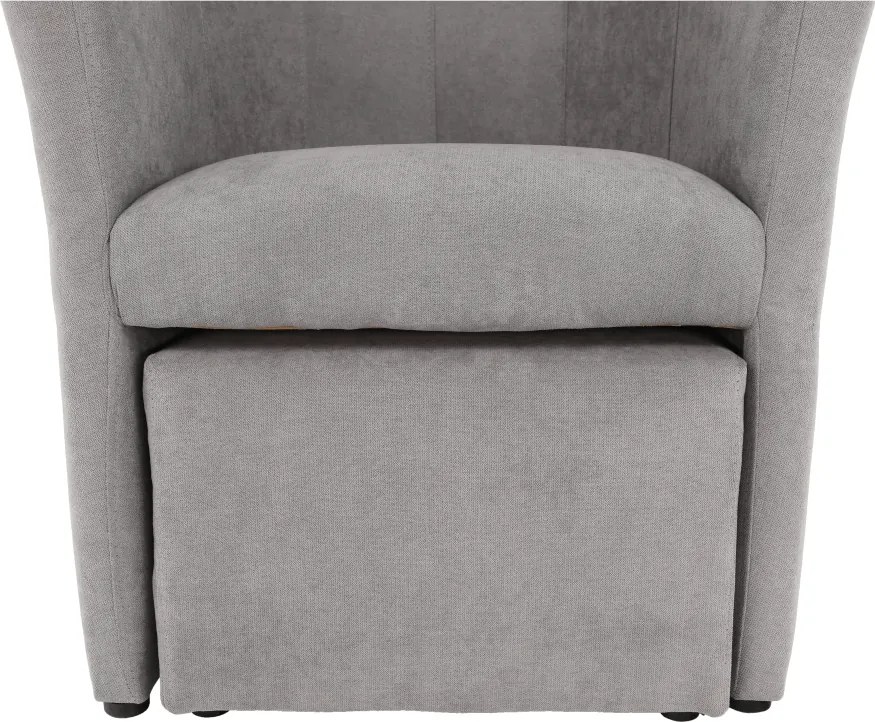 Klub fotel puffal, szürke, ROSE