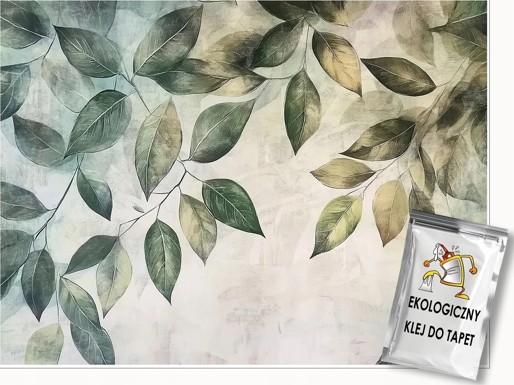 Fotótapéta Levelek Lógó Zöld Hálószoba Nappali Tapéta Flizelina 350x250