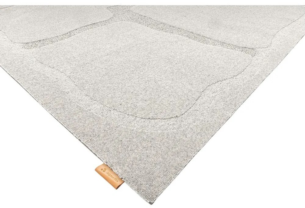 Világosszürke gyapjú szőnyeg 200x300 cm Morphic Organica – Agnella