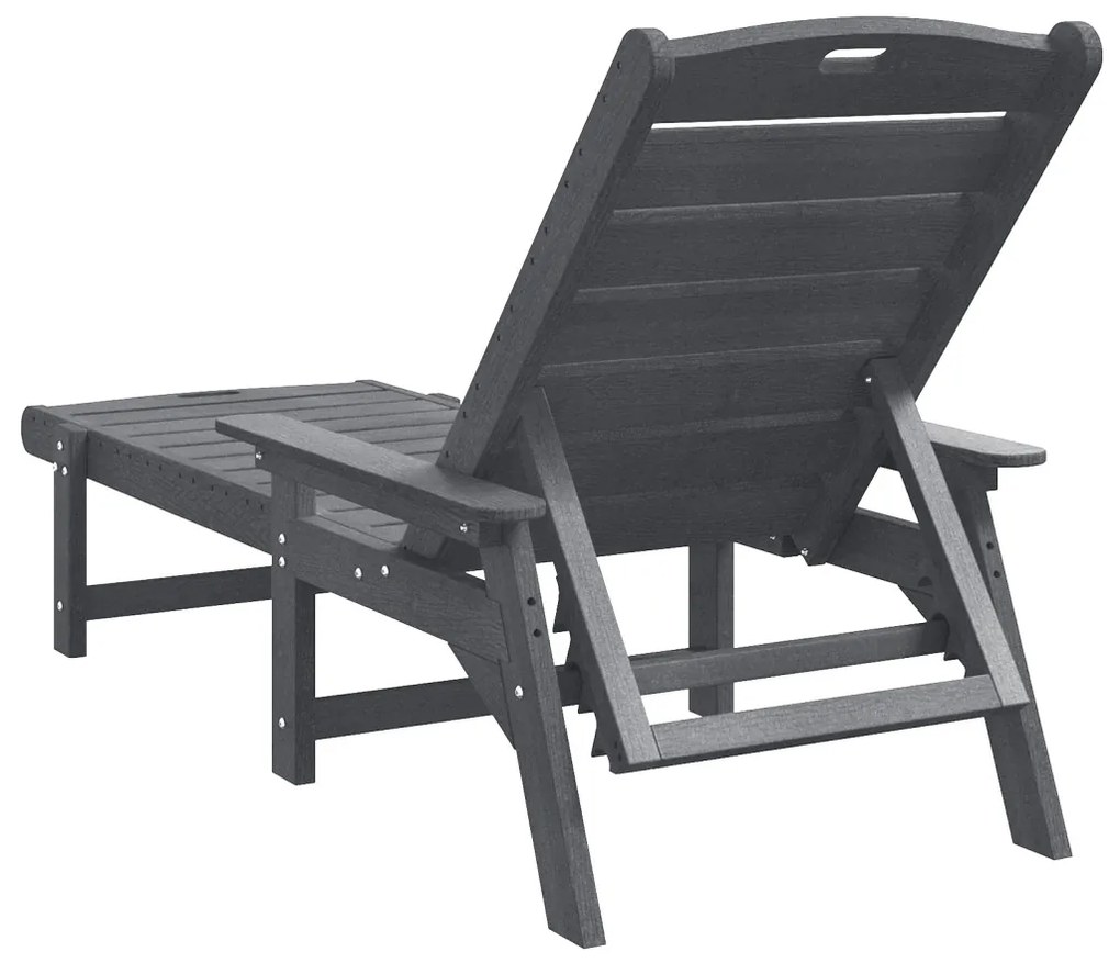 Napozóágy 2 db Világosszürke 162x53x98.5 cm HDPE
