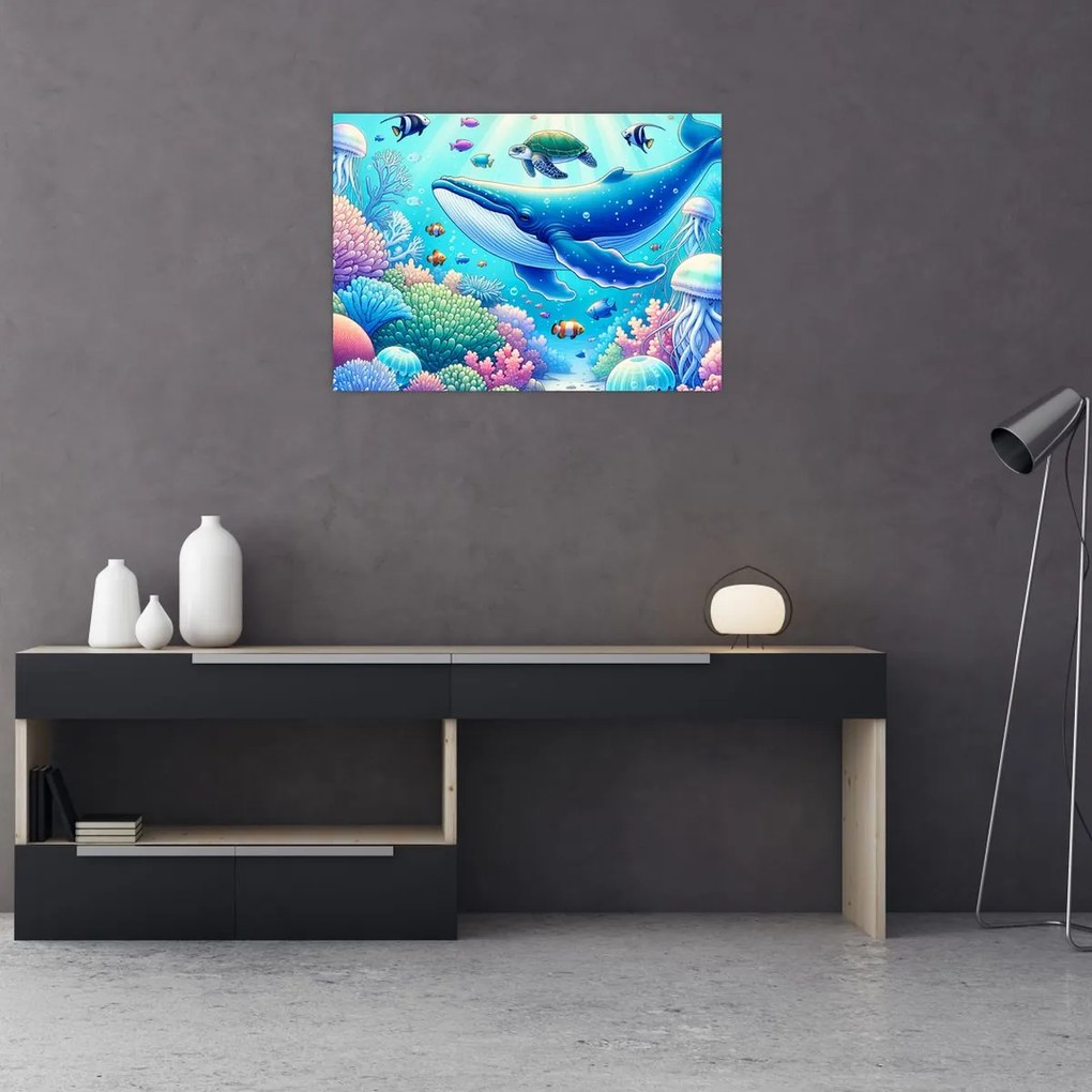 Üveg kép – Víz alatti világ (70x50 cm)