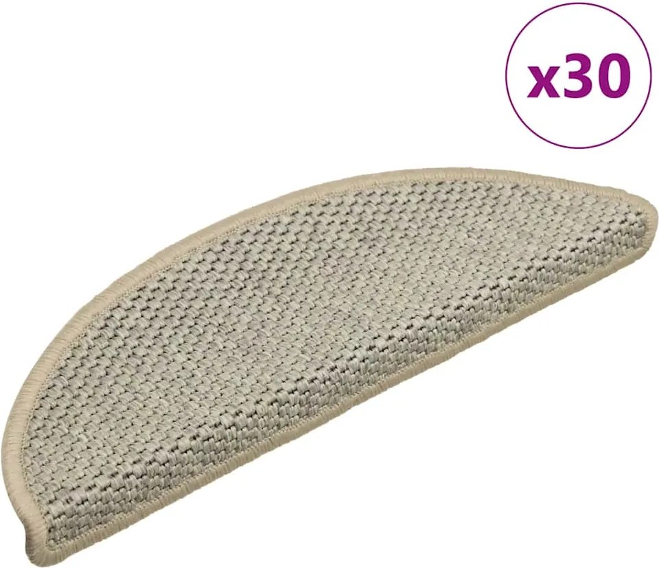 vidaXL 30 db lépcsőszőnyegek öntapadós szizál kinézetű 56x17x3 cm