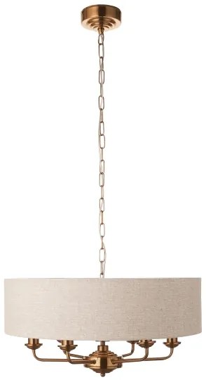 Endon 110722 - Láncos csillár HIGHCLERE 6xE14/40W/230V bézs/sárgaréz átm. 55 cm