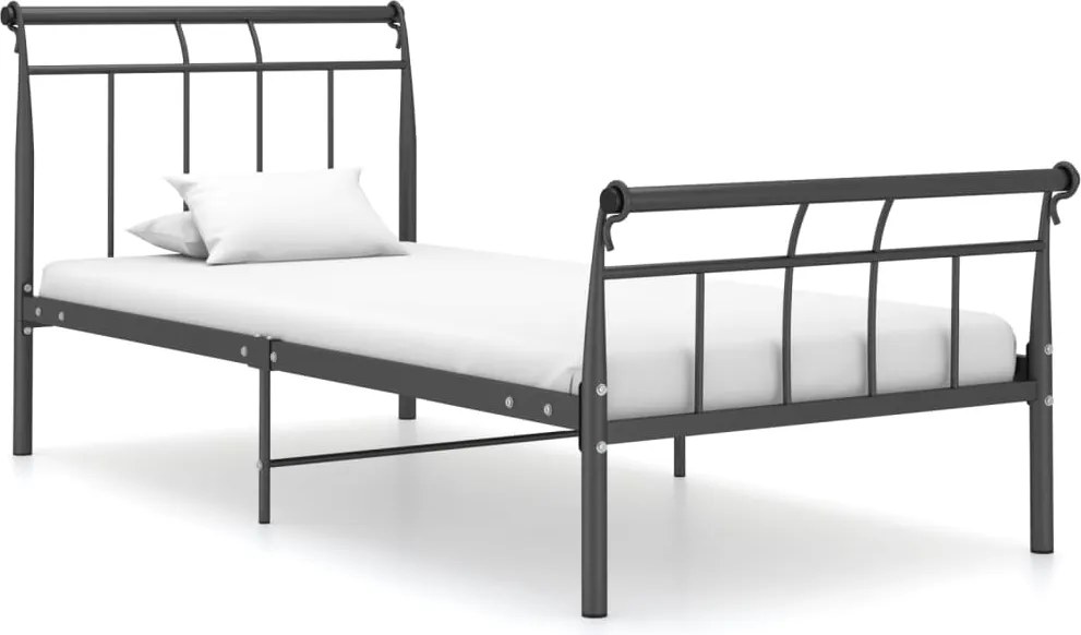 vidaXL fekete fém ágykeret 100 x 200 cm