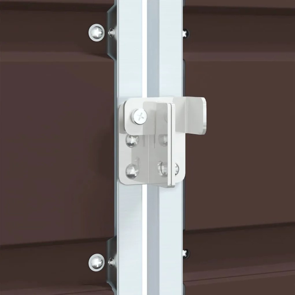 barna acél kerekes szemetes tároló 1 szemeteskukához 72 x 81 x 115 cm