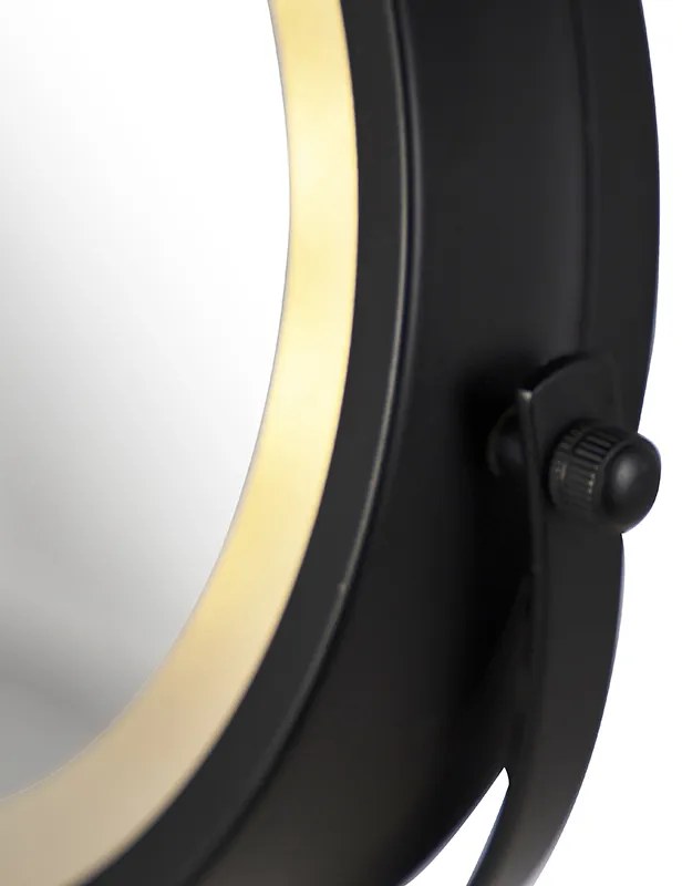 Design fürdőszobai tükör fekete, beépített LED-del, állítható, IP44 - Vicino