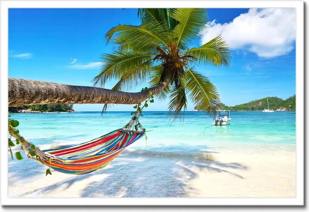 Poszter keretben 60x40 Trópusok Tájképek Pálmafák