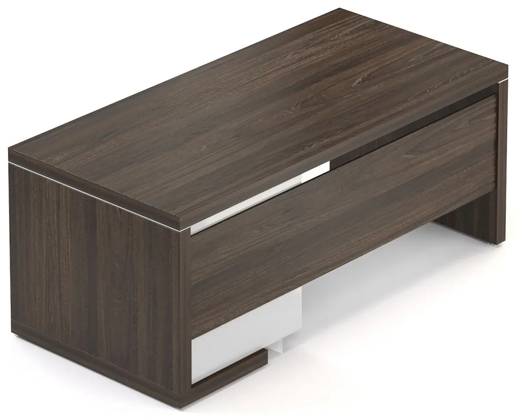 Lineart asztal 180 x 85 cm + jobb konténer, sötét szil / antracit