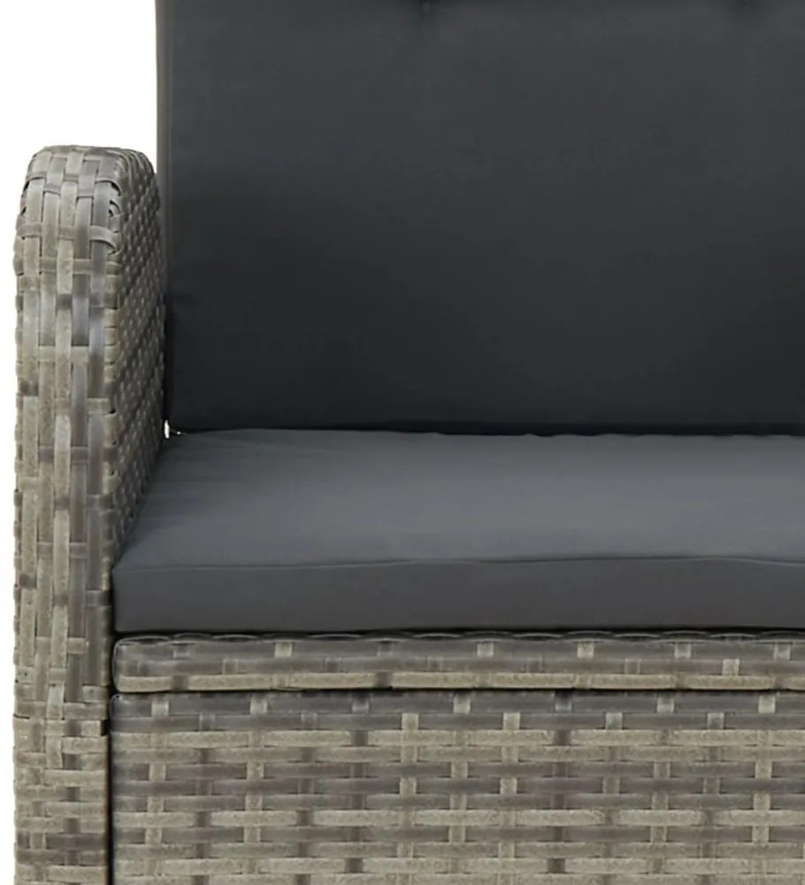 vidaXL 9 részes szürke polyrattan kerti étkezőgarnitúra párnával