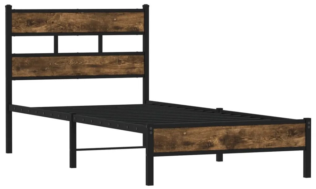 sonoma tölgy színű fejtámlás ágykeret matrac nélkül 80 x 190 cm