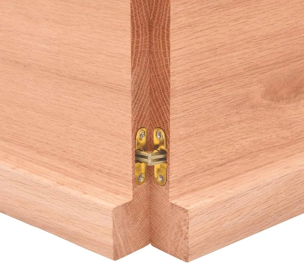 világosbarna kezelt tömör fa fürdőszobai pult 160x60x(2-4) cm