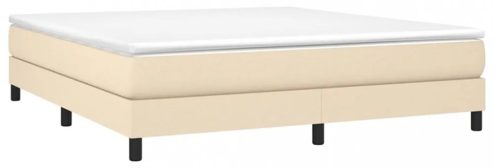 krémszínű szövet rugós ágykeret 160 x 200 cm