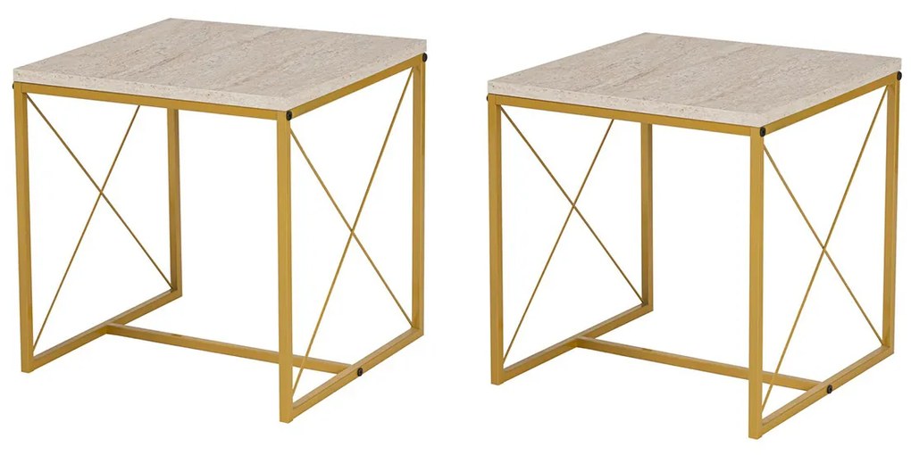 Defne Gold Travertine dohányzóasztal