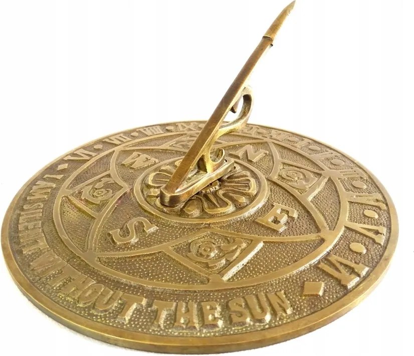 Sárgaréz Napelemes Kerti Óra Arany Nagy Retro