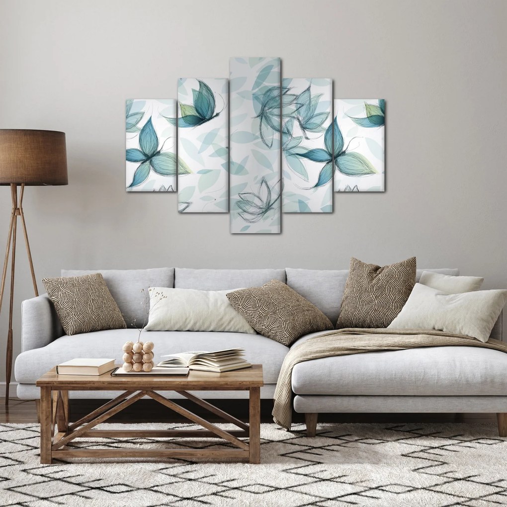 Kép - kék csokornyakkendő (150x105 cm)