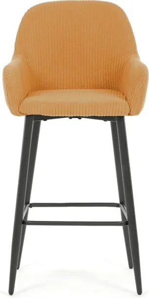 Barová židle, žlutá, látka,AUB-V4009 YEL6
