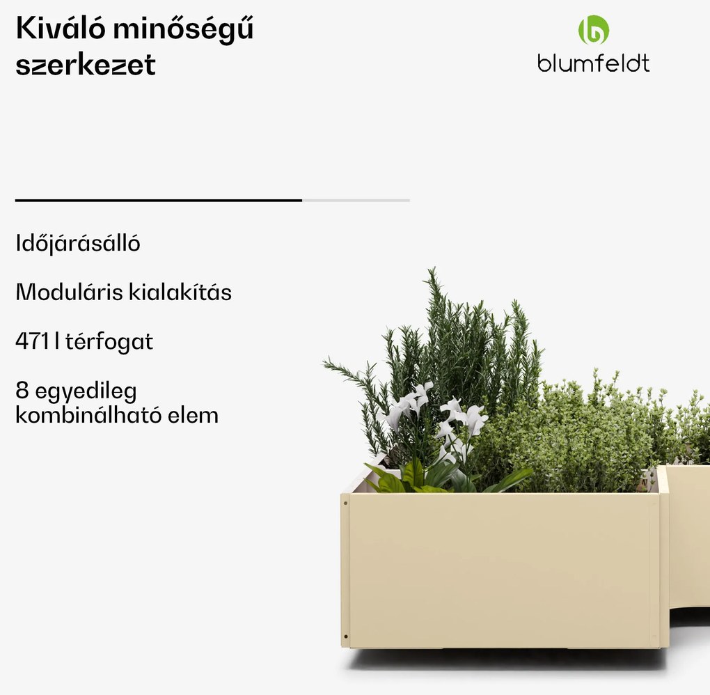 Blumfeldt Versagrow magaságyás 8 modullal, egyedi forma, 1 mm vastagság, rozsdamentes acél