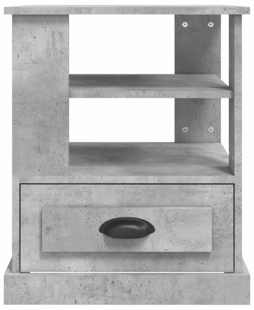 betonszürke szerelt fa dohányzóasztal 50x50x60 cm