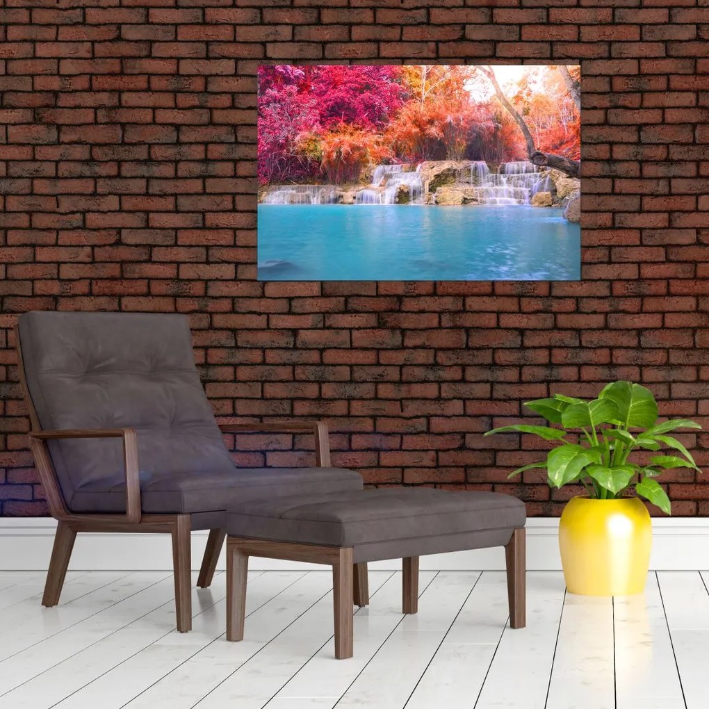 Türkiz lagúna, Laosz, Tat Kuang Si képe (90x60 cm)