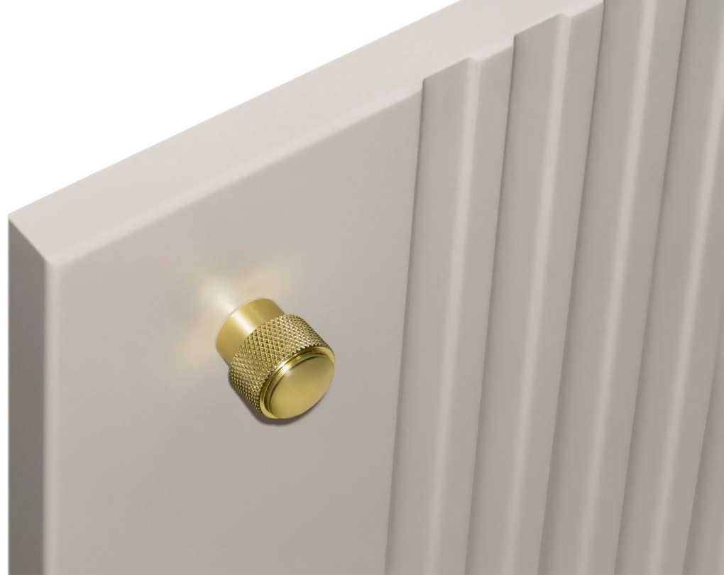 Vesper komód 160 cm fiókokkal talapzaton - kasmír / dió / arany fogantyúk