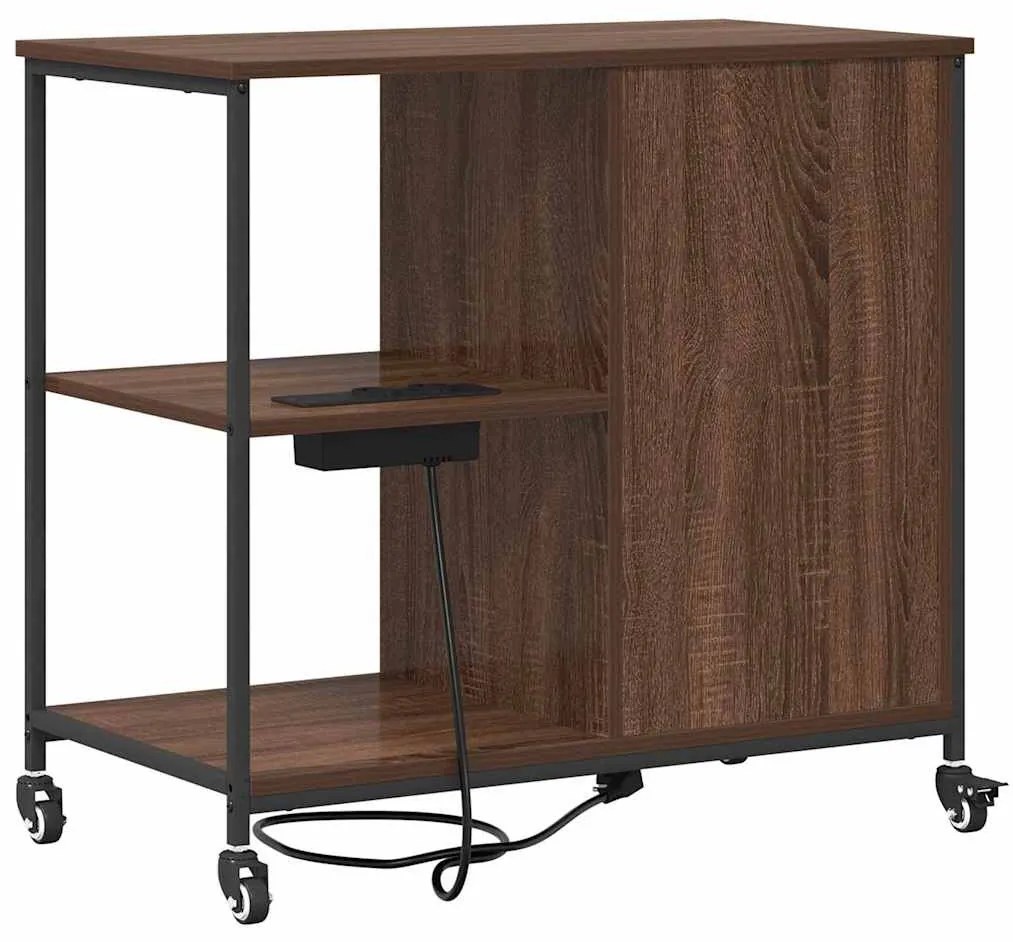 Irodai szekrény kerékkel barna tölgy 76 x 41 x 72 cm Faanyag