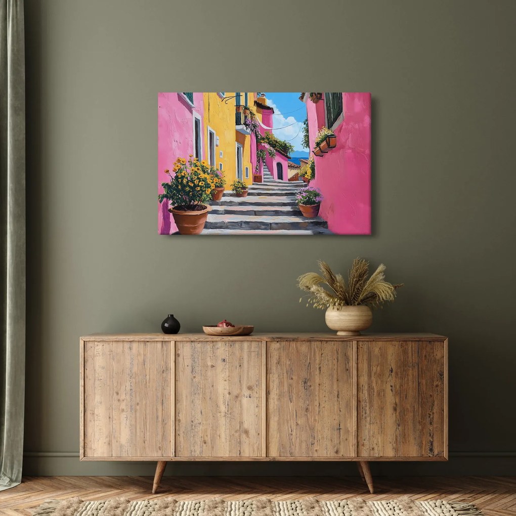 Kép - Rózsaszín sikátor (90x60 cm)