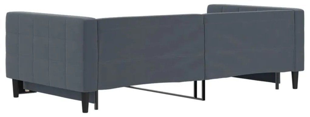 sötétszürke kihúzható bársony heverő 100 x 200 cm