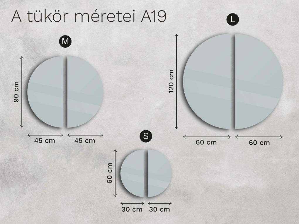 Atipikus tükör LED világítással A19 S