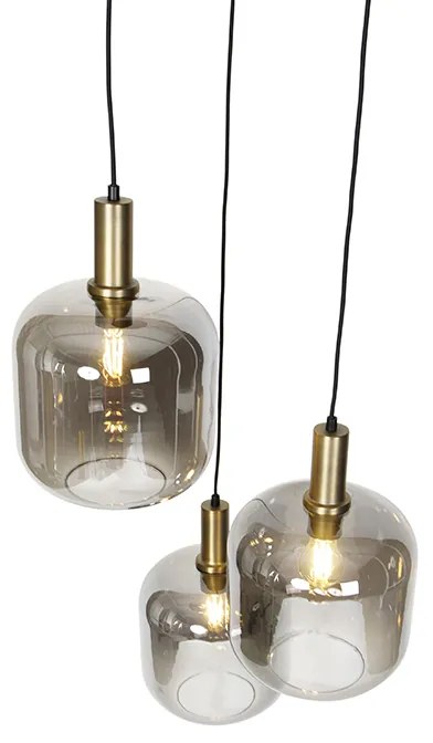 Design lógólámpa fekete arannyal és füstüveggel 3-lámpás - Zuzanna