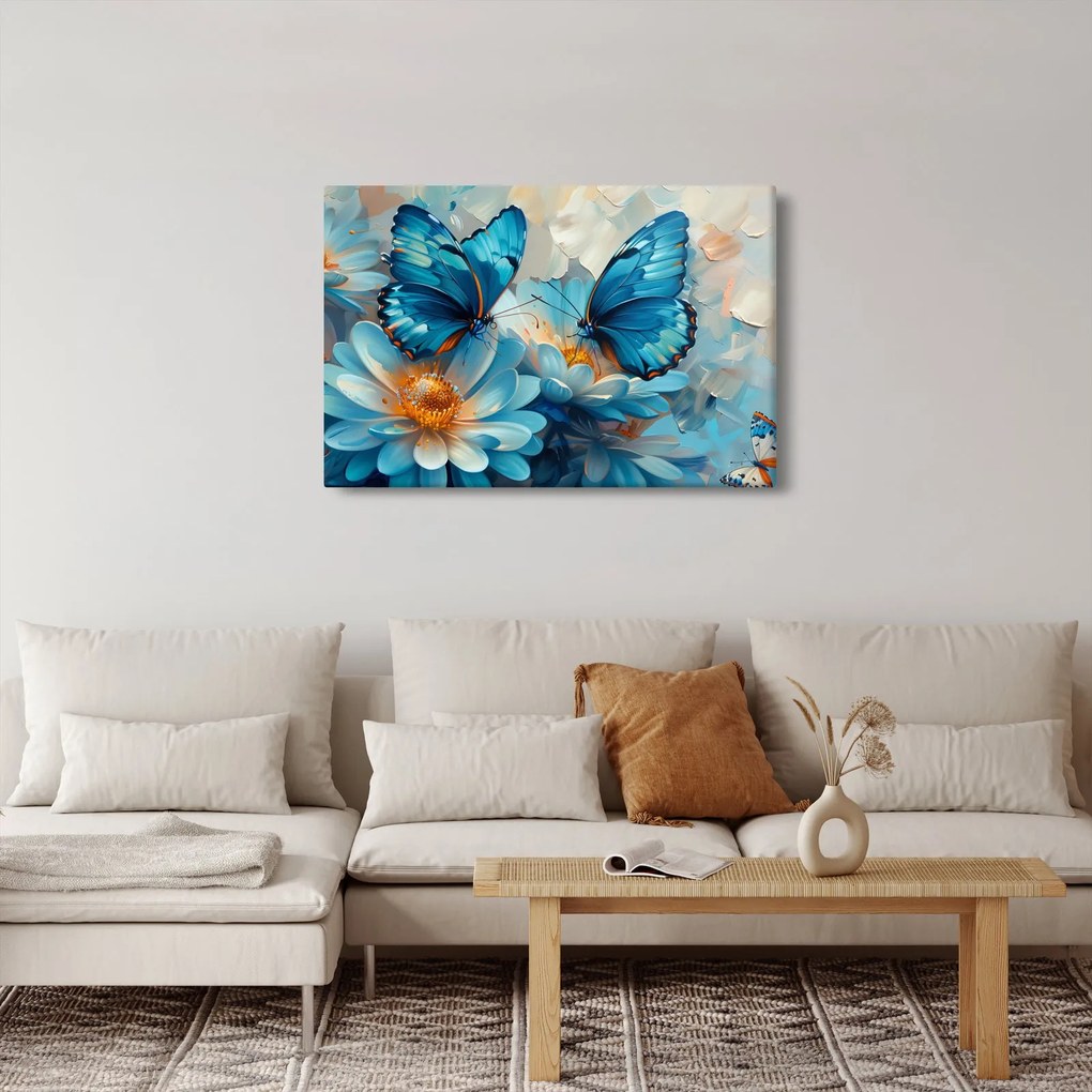 Kép - Kék pillangók (90x60 cm)