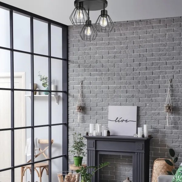 Felületre szerelhető csillár AUDREY 3xE27/60W/230V fekete