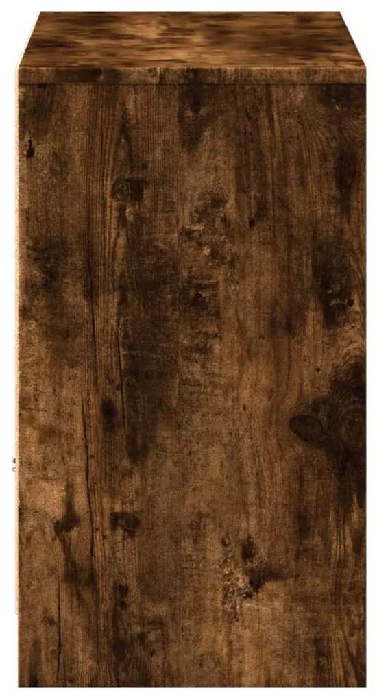 füstös tölgy színű szerelt fa LED-es TV-szekrény 91x34x61 cm