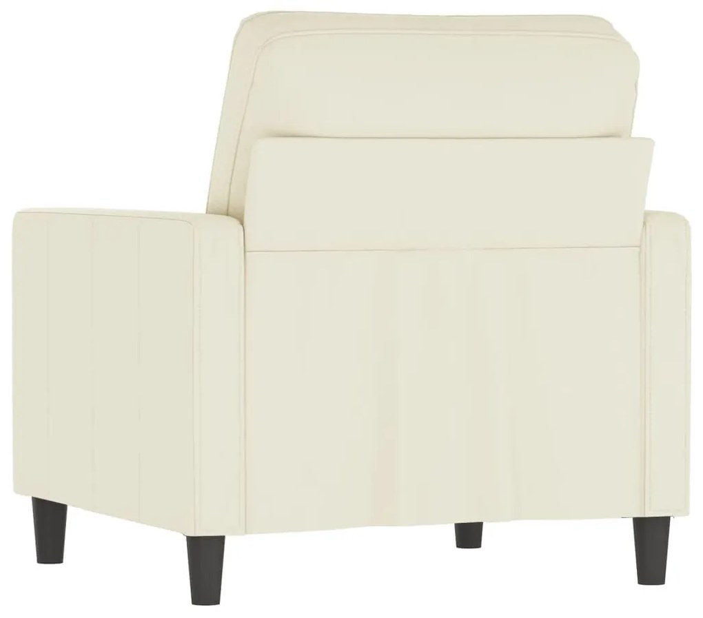 krémszínű bársony kanapéfotel 60 cm