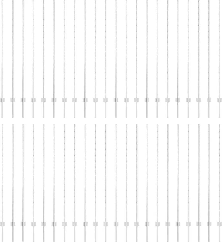 vidaXL Kerítésoszlop 44 pcs Ezüst 200 cm Acél