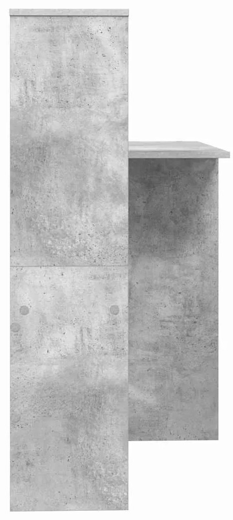 Asztal polcokkal Beton szürke 131.5 x 50 x 106.5 cm Faanyag
