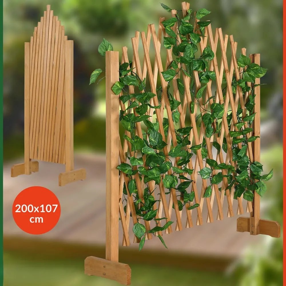 Gardebruk ROSEMARY fa virágrács, 200x107cm, természetes barna