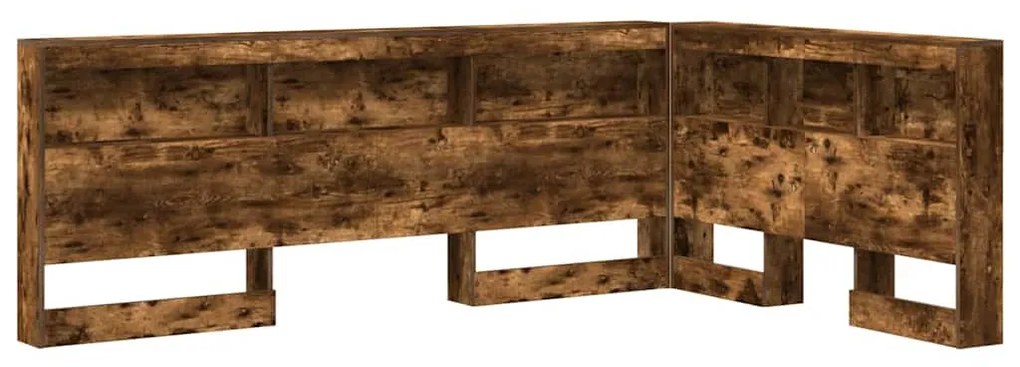 Tároló fejtámla polcokkal Füstölt tölgy 120 cm Faanyag