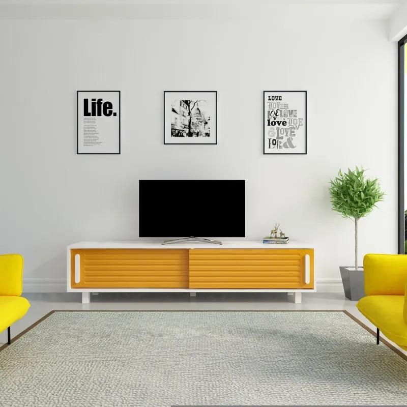 Root sárga-fehér tv állvány 180 x 48 x 35 cm