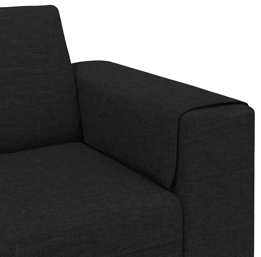 Kanapé Szett 3 pcs Fekete szövet