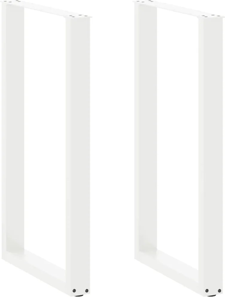 vidaXL 2 db U alakú bárasztalláb fehér 60x(100-101) cm acél
