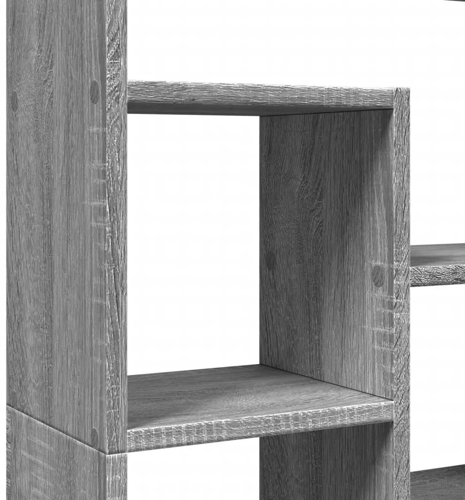 szürke sonoma színű szerelt fa könyvespolc 72 x 20 x 120 cm
