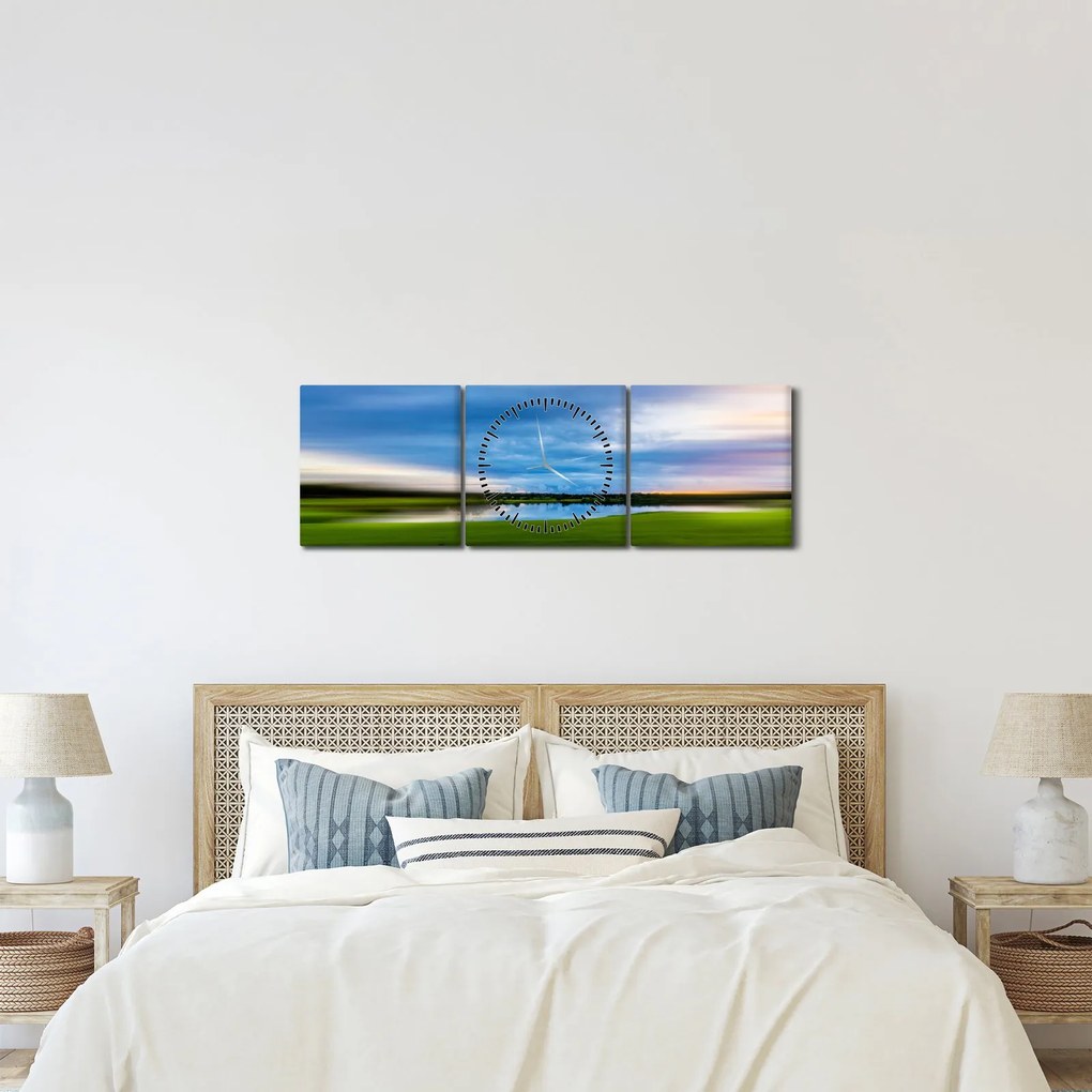 Rét kép (órával) (90x30 cm)