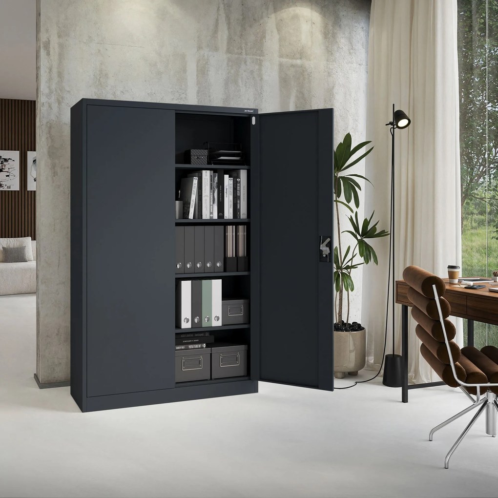 Fém iratszekrény JAN II, 1150 x 185 x 400 mm, antracit