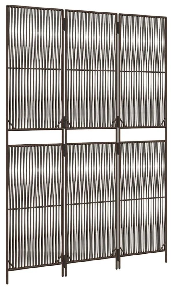 barna 3-paneles polyrattan térelválasztó