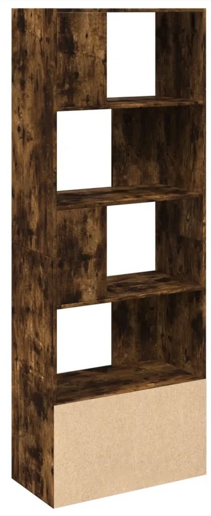 füstös tölgy színű szerelt fa könyvespolc 70 x 36 x 189 cm