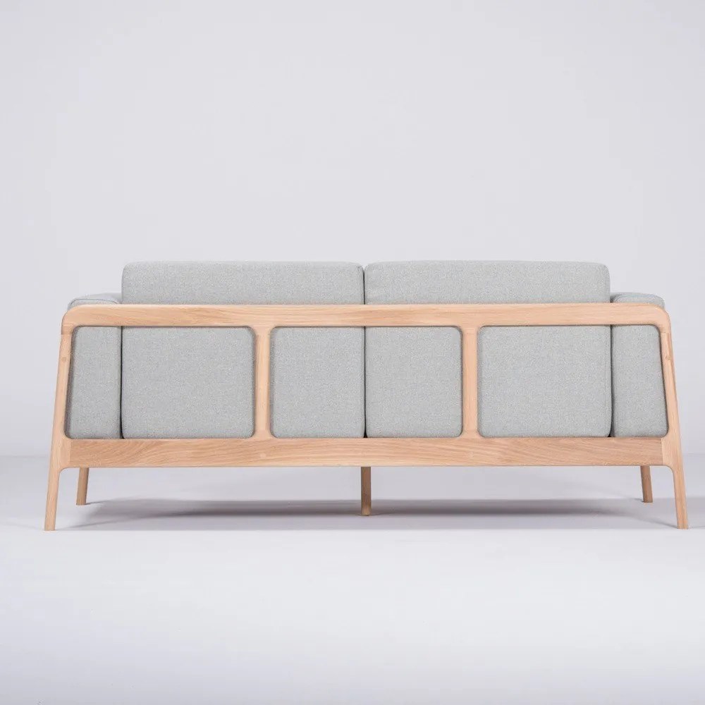 Fawn kékesszürke kanapé tölgyfából, 180 cm - Gazzda