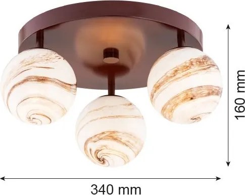 ARGON 6292 FABIO Glamour Mennyezeti Lámpa Fehér, Barna, Csokoládé E14 IP44